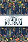 5-Minute Gratitude Journal (Blue Cityscape with Pink & Yellow Wildflowers) - Revive Stationery - 9781834121468