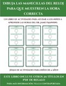 Hojas de actividades para ninos de 4 anos (Dibuja las manecillas del reloj para que muestren la hora correcta) - James Manning - 9781839291777