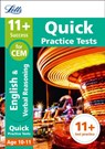 11+ Verbal Reasoning Quick Practice Tests Age 10-11 (Year 6) - Letts 11+ - 9781844198948