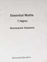ESSENTIAL MATHS 7 HIGHER HOMEWORK ANSWER BOOK - MICHAEL WHITE ; DAVID RAYNER - 9781906622862