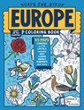 The Europe Coloring Book: 45 Maps with Capitals and National Symbols - Jen Racine - 9781958048115