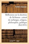 Reflexions Sur La Doctrine de Saint-Simon - Ozanam - 9782013525022