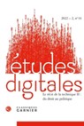 Etudes Digitales 2022-2,14: Le Recit de la Technique II: Du Droit Au Politique - Armen Khatchatourov - 9782406173564