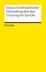 Abhandlung über den Ursprung der Sprache - Johann G Herder - 9783150087299