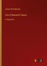 Five of Maxwell's Papers - James Clerk Maxwell - 9783368336226