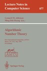Algorithmic Number Theory - Leonard M. Adleman ; Ming-Deh Huang - 9783540586913
