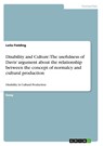 Disability and Culture - Leila Fielding - 9783656294108