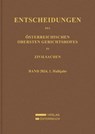Entscheidungen des Obersten Gerichtshofes in Zivilsachen - Oberster Gerichtshof - 9783704697288