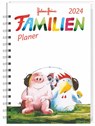 Helme Heine Familienplaner Buch A5 2024. Familienkalender mit 5 Spalten. Liebevoll illustrierter Buch-Kalender mit Einstecktasche und Schulferien. Terminplaner mit 160 Seiten. - Heine Helme - 9783756401079