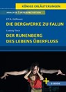 Die Bergwerke zu Falun, Der Runenberg, Des Lebens Überfluss von Ludwig Tieck - Textanalyse und Interpretation - Ernst Theodor Amadeus Hoffmann ; Ludwig Tieck - 9783804421080