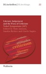 Literary Judgement and the Fora of Criticism - Mats Jansson ; Sandra Richter ; Gisèle Sapiro - 9783835356924