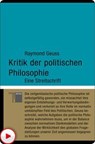 Kritik der politischen Philosophie - Raymond Geuss - 9783868545913