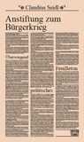 Anstiftung zum Bürgerkrieg - Claudius Seidl - 9783893203123