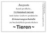 Augusts Erinnerungsschatulle 17. Tiere -  - 9783944334554