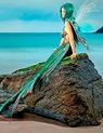 Fantasy Notizbuch: Elandra, die Meerjungfrau - weiße Seiten mit Eckmotiv - Samuriel Sternenfeuer - 9783945376546