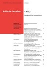 Kritische Berichte : Zeitschrift für Kunst- und Kulturwissenschaften / Jahrgang 51, Heft 1.2023 - Julian Blunk ; Regine Heß ; Henry Kaap - 9783985011896