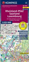 KOMPASS Großraum Fahrradkarte 3709 Rheinland-Pfalz, Saarland, Luxembourg mit Knotenpunkten 1:125.000 -  - 9783991542599