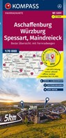 KOMPASS Fahrradkarte 3351 Aschaffenburg, Würzburg, Spessart, Maindreieck 1:70.000 -  - 9783991543978