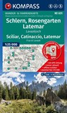 KOMPASS Wanderkarte 651 Schlern, Rosengarten, Latemar, Lavazéjoch / Sciliar, Catinaccio, Latemar, P.so di Lavazé 1:25.000 -  - 9783991544784