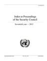 Index to proceedings of the Security Council - Dag Hammarskjeld Library - 9789211013375
