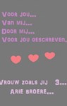voor. jou....Van mij......om te lezen als je alleen bent.....Voor jou.....Door mij......Geschreven......Zin hebt om het te lezen..... - Arie Broere - 9789402170351