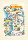 Vintage Lined Notebook Greetings from Michigan, Map - Found Image Press - 9798385426065