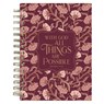 Journal Spiral-Bound Pink Floral with God Matt. 19:26 -  - 9798896780694