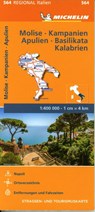 Michelin Molise, Kampanien, Apulien, Basilikata, Kalabrien. Straßen- und Tourismuskarte 1:400.000 -  - 9782067228481