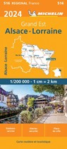 Michelin Wegenkaart 516 Alsace, Lorraine / Elzas, Lotharingen 2024 -  - 9782067262447
