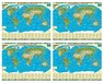 SET: Dierenwereldkaart geïllustreerd per 4 stuks -  - 5425013069977