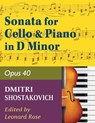 Shostakovich Sonata in d minor--opus 40 for cello and piano - Leonard Rose - 9781974899722
