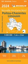 Michelin Wegenkaart 521 Poitou-Charentes-Limousin 2024 -  - 9782067262492
