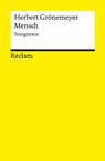 Mensch. Songtexte - Herbert Grönemeyer - 9783150147603