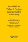 Festschrift fur Walter G. Paefgen zum siebzigsten Geburtstag - Barbara Grunewald ; Eberhard Vetter ; Kai Wallisch - 9783161626760