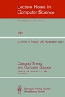 Category Theory and Computer Science - David H. Pitt ; Axel Poigne ; David E. Rydeheard - 9783540185086