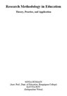 Research Methodology in Education: Theory, Practice, and Application - SONIA HUSSAIN ; KAVITA ROY - 9798231260720