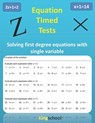 Equation timed test - Solving first-degree equations with single variable - Kingschool - Kingschool Edition - 9798559873343