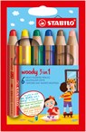 woody 3 in 1, multitalent kleurpotlood, etui met 6 kleuren - STABILO - 4006381117388