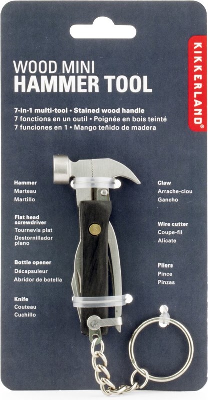 Multitool met Hamer 5 in 1 Sleutelhanger Zwart, niet bekend - Overig - 0612615075047