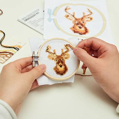 Mini Cross Stitch Borduurset - Hert, niet bekend - Overig - 0612615114289