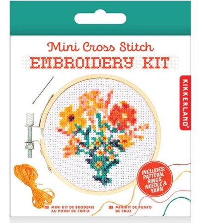 Mini Cross Stitch Borduurset - Bloemen, niet bekend - Overig - 0612615119604