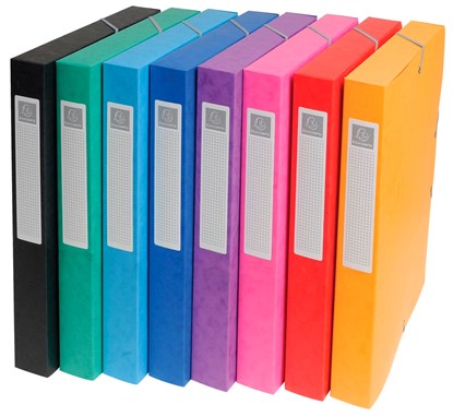 Exacompta elastobox Exabox 8 geassorteerde kleuren: geel, rood, roze, paars, blauw, turquoise, groen e..., niet bekend - Overig - 3130630503002