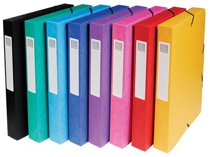Exacompta elastobox Exabox 8 geassorteerde kleuren: geel, rood, roze, paars, blauw, turquoise, groen e..., niet bekend - Overig - 3130630504009