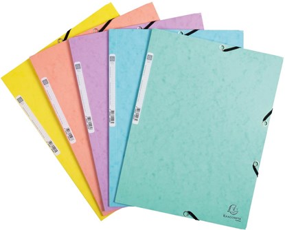 Exacompta Aquarel elastomap uit glanskarton, ft A4, met 3 kleppen en elastiek, in geassorteerde kleuren, niet bekend - Overig - 3130630555605