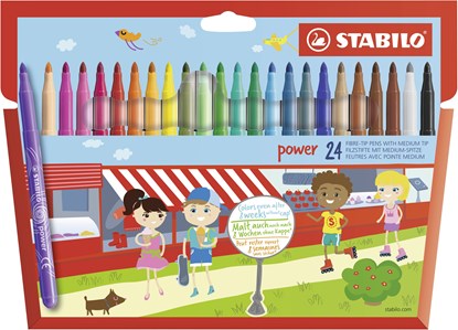 power, viltstift, tot 8 weken zonder dop, etui met 24 kleuren, niet bekend - Overig - 3168070280245