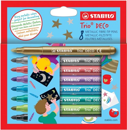 STABILO Trio DECO viltstift, blister van 8 stuks in metaalkleuren, niet bekend - Overig - 4006381411301