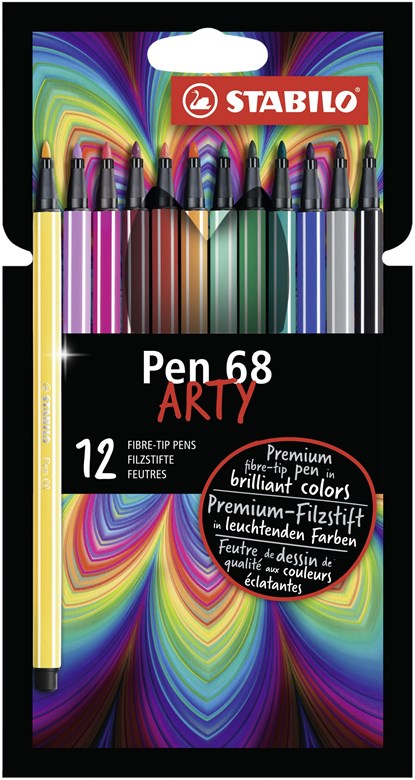 Pen 68, premium viltstift, ARTY etui met 12 kleuren, niet bekend - Overig - 4006381547000