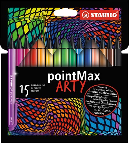 pointMax, hardtip fineliner 0.8 mm, ARTY etui met 18 nieuwe kleuren, niet bekend - Overig - 4006381557498