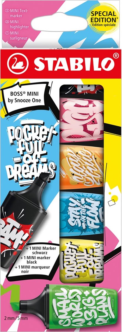 STABILO BOSS MINI Snooze One markeerstift, etui van 6 stuks, assorti, niet bekend - Overig - 4006381592277