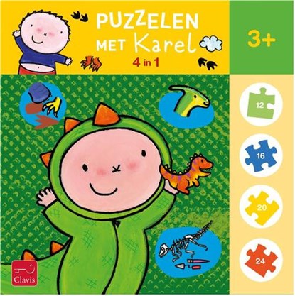 Puzzelen met Karel 4-In-1-Puzzel (Hallo Dino) (12+16+20+24), niet bekend - Gebonden - 5407009980077
